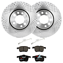 KIT-072924-4442 Front Brake Disc and Pad Kit, Plain Surface 5 Lugs Semi-metallic