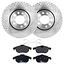 KIT-072924-4447 Front Brake Disc and Pad Kit, Plain Surface 5 Lugs Semi-metallic