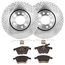 KIT-072924-4451 Front Brake Disc and Pad Kit, Plain Surface 5 Lugs Ceramic