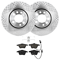 KIT-072924-4452 Front Brake Disc and Pad Kit, Plain Surface 5 Lugs Semi-metallic