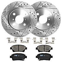 KIT-072924-4479 Front Brake Disc and Pad Kit, Cross-drilled and Slotted 4 Lugs Ceramic