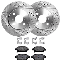 KIT-072924-4480 Front Brake Disc and Pad Kit, Cross-drilled and Slotted 4 Lugs Ceramic