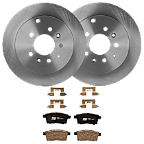 KIT-072924-4691 Rear Brake Disc and Pad Kit, Plain Surface 5 Lugs Ceramic