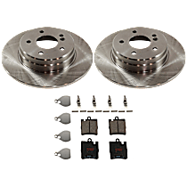 KIT-072924-4766 Rear Brake Disc and Pad Kit, Plain Surface 5 Lugs Semi-metallic