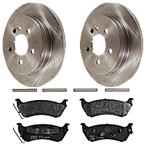 KIT-072924-4891 Rear Brake Disc and Pad Kit, Plain Surface 5 Lugs Semi-metallic