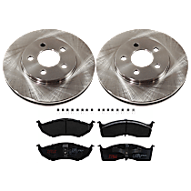 KIT-072924-543 Front Brake Disc and Pad Kit, Plain Surface 5 Lugs Ceramic