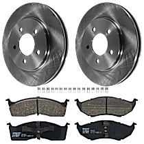 KIT-072924-545 Front Brake Disc and Pad Kit, Plain Surface 5 Lugs Ceramic