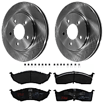 KIT-072924-546 Front Brake Disc and Pad Kit, Plain Surface 5 Lugs Ceramic