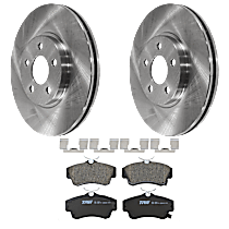 KIT-072924-553 Front Brake Disc and Pad Kit, Plain Surface 5 Lugs Ceramic