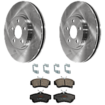 KIT-072924-554 Front Brake Disc and Pad Kit, Plain Surface 5 Lugs Ceramic
