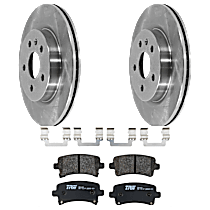 Rear Brake Disc and Pad Kit, Plain Surface, 5 Lugs, Semi-Metallic, 321mm Front Disc, Vented