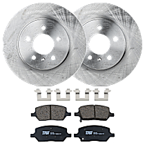 KIT-072924-616 Rear Brake Disc and Pad Kit, Plain Surface 5 Lugs Ceramic FWD