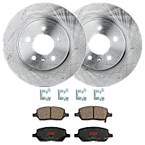 KIT-072924-617 Rear Brake Disc and Pad Kit, Plain Surface 5 Lugs Ceramic FWD