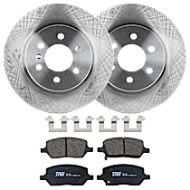 KIT-072924-619 Rear Brake Disc and Pad Kit, Plain Surface 6 Lugs Ceramic