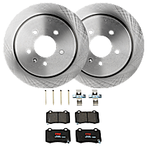 Rear Brake Disc and Pad Kit, Plain Surface, 5 Lugs, Ceramic, 298mm Rear Disc, Base Brakes, For Models With Brembo Brakes