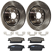 KIT-072924-687 Rear Brake Disc and Pad Kit, Plain Surface 6 Lugs Ceramic