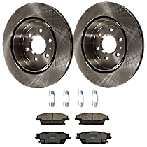 KIT-072924-688 Rear Brake Disc and Pad Kit, Plain Surface 6 Lugs Ceramic