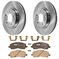 Front Brake Disc and Pad Kit, Plain Surface, 5 Lugs, Ceramic, 295mm Front Disc, Code Brf,Brg