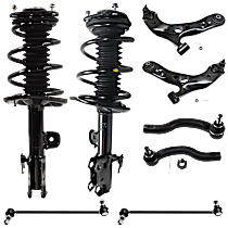 8-Piece Kit Suspension Kit,  Includes (2) Control Arm, (2) Loaded Strut, (2) Sway Bar Link, and (2) Tie Rod End