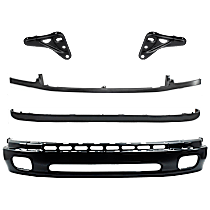 6-Piece Kit Front, Lower Bumper, For Models With Steel , Painted Black,  Includes (1) Bumper, (2) Bumper Bracket, (1) Bumper Cover, (1) Bumper Trim, and (1) Valance