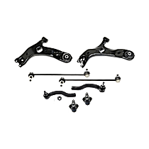 8-Piece Kit Front, Driver and Passenger Side, Lower Control Arm,  Includes (2) Ball Joint, (2) Control Arm, (2) Sway Bar Link, and (2) Tie Rod End