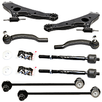 8-Piece Kit Front, Driver and Passenger Side, Lower Control Arm,  Includes (2) Control Arm, (2) Sway Bar Link, and (4) Tie Rod End