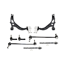 8-Piece Kit Front, Driver and Passenger Side, Lower Control Arm,  Includes (2) Control Arm, (2) Sway Bar Link, and (4) Tie Rod End