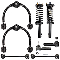 8-Piece Kit Front, Driver and Passenger Side Fully Loaded Strut,  Includes (2) Control Arm, (2) Loaded Strut, (2) Sway Bar Link, and (2) Tie Rod End