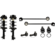 8-Piece Kit Front, Driver and Passenger Side Fully Loaded Struts with Ball Joints, Sway Bar Links, and Tie Rod Ends