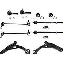 10-Piece Kit Control Arm, All Wheel Drive,  Includes (2) Ball Joint, (2) Control Arm, (2) Sway Bar Link, and (4) Tie Rod End - 