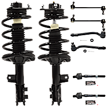 8-Piece Kit Front, Driver and Passenger Side Fully Loaded Struts with Sway Bar Links, and Tie Rod Ends