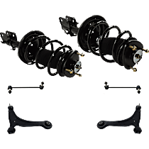 6-Piece Kit Front, Driver and Passenger Side Fully Loaded Struts with Control Arms, and Sway Bar Links