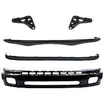 5-Piece Kit Front, Lower Bumper, For Models With Steel , Painted Black,  Includes (1) Bumper, (2) Bumper Bracket, (1) Bumper Cover, and (1) Valance