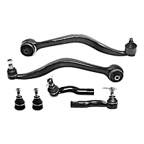 6-Piece Kit Front, Driver and Passenger Side Control Arm, includes (2) Ball Joint, (2) Control Arm, and (2) Tie Rod End