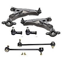 6-Piece Kit Control Arm,  Includes (2) Control Arm, (2) Sway Bar Link, and (2) Tie Rod End - 