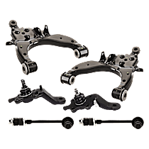 6-Piece Kit Control Arm, 4WD,  Includes (2) Ball Joint, (2) Control Arm, and (2) Sway Bar Link - 