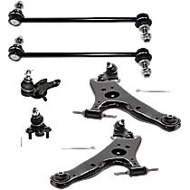 6-Piece Kit Front, Driver and Passenger Side, Lower Control Arm,  Includes (2) Ball Joint, (2) Control Arm, and (2) Sway Bar Link
