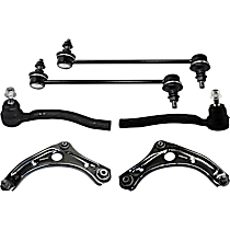 6-Piece Kit Control Arm,  Includes (2) Control Arm, (2) Sway Bar Link, and (2) Tie Rod End - 