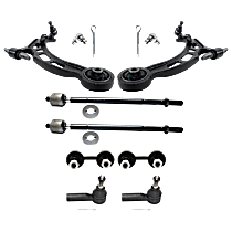 8-Piece Kit Front, Driver and Passenger Side, Lower Control Arm,  Includes (2) Control Arm, (2) Sway Bar Link, and (4) Tie Rod End