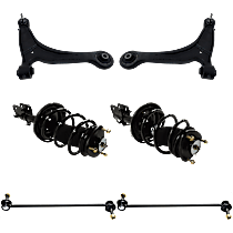 6-Piece Kit Front, Driver and Passenger Side Fully Loaded Struts with Control Arms, and Sway Bar Links