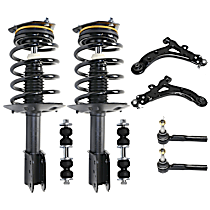 8-Piece Kit Fully Loaded Strut, FWD,  Includes (2) Control Arm, (2) Shock Absorber and Strut Assembly, (2) Sway Bar Link, and (2) Tie Rod End