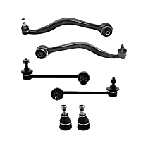 6-Piece Kit Front, Driver and Passenger Side Control Arms, Includes (2) Ball Joint, (2) Control Arm, and (2) Sway Bar Link