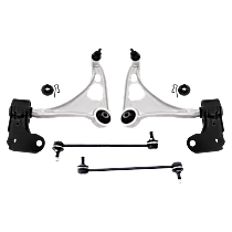 4-Piece Kit Front, Driver and Passenger Side, Lower Control Arm, includes (2) Control Arm and (2) Sway Bar Link