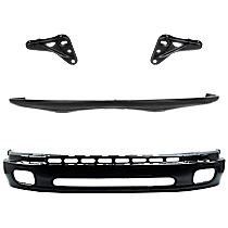 4-Piece Kit Front, Lower Bumper, For Models With Steel , Painted Black,  Includes (1) Bumper, (2) Bumper Bracket, and (1) Bumper Cover