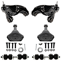 6-Piece Kit Front, Driver and Passenger Side, Upper Control Arms, Includes (2) Ball Joint, (2) Control Arm, and (2) Sway Bar Link