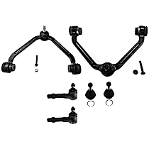 6-Piece Kit Control Arm, RWD, With Front Torsion Bar Spring, 1 Piece Design,  Includes (2) Ball Joint, (2) Control Arm, and (2) Tie Rod End - 