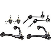 6-Piece Kit Front, Driver and Passenger Side, Upper Control Arms, Includes (2) Ball Joint, (2) Control Arm, and (2) Sway Bar Link