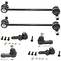 6-Piece Kit Front, Driver and Passenger Side, Lower, Outer Ball Joint, From 4/5/04,  Includes (2) Ball Joint, (2) Sway Bar Link, and (2) Tie Rod End