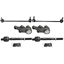 6-Piece Kit Front, Driver and Passenger Side, Lower, Inner Ball Joint,  Includes (2) Ball Joint, (2) Sway Bar Link, and (2) Tie Rod End