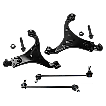 4-Piece Kit Front, Driver and Passenger Side, Lower Control Arm, GAS, For Models Without Sport Suspension,  Includes (2) Control Arm and (2) Sway Bar Link